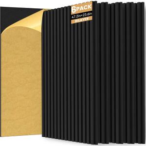 RITOLLO 6 Pack Bilayer Thickened-Sound Proof Wall Panels 47.2"x23.6"x0.72" High Density Acoustic Panels for Interior Wall Dcor, Home, Studio (Black)