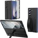 for Samsung Galaxy Z Fold 7 Protect Case with Wristband Stand,Bulit-in Screen & Lens Protection Shockproof Full Body Drop Fall Protection.(Black)