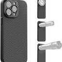 APEXEL 17MM Thread Lens Phone Case Compatible for iPhone 15 Pro, Compatible with All Telephoto Macro Lenses with 17mm Thread Black