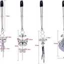 Silver Butterfly Pendant Bell Nipple Clamps, Adjustable Breast Nipple Clamps, Papilla Straighteners Corrector Nipple Shield Nipple Clamps Adjustable Breast Clamps (A)
