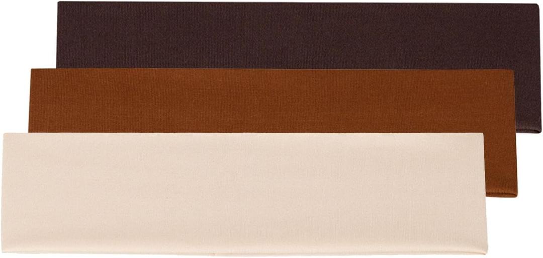 Yoga Headbands for Women, Non Slip Elastic Sweat Hairbands, Solid Color Head Accessories Headscarves Hair Hoop, Sweat-Absorbing Hairbands for Sports, Fitness, Running (Brown)