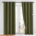 NICETOWN 84 inches Bedroom Curtains Panels - Functional Window Decorative Blackout Drapes for Bedroom, Thermal Insulated, Privacy Assured (Set of 2, 52 x 84 inches in Olive Green)