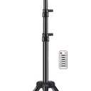 Telbum DJ Lights with Stand, 5 in 1 Party Bar Light Set with Rotating Ball, Strobe, UV, Colorful LED Par Light and Pattern, Sound Activated DJ Lighting System for Disco Stage Gig Band Wedding