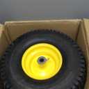 (2 Pack)15x6-6 Lawn Mower Tire and Wheel,Tubeless 15x6.00-6nhs Lawn Mower Tire and Rim,3/4" and 5/8" Bearing,1"Bushings,3" Offset Hub,Compatible with Riding Mowers Front Wheel