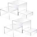Tuanse 6 Pcs Buffet Risers, Food Risers for Buffet Table, Display Stand for Catering Dessert Collectibles Jewelry Figures Show, 5 Sided Acrylic Cube Display Organizer Acrylic Cube Boxes(Clear)