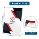 Remerry 12 Pcs Acrylic Sign Holder with Business Card Holder Slanted Paper Stand Clear Brochure Display Stand Heavy Duty Plastic Signs for Office Table Advertisement Flyer (8.5 x 11 Inch)