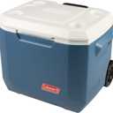 Coleman Xtreme 50qt Rolling Cooler with Wheels, Extra-Walled Insulation Keeps Ice up to 5 Days, Portable Wheeled Hard Chiller