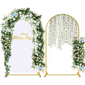 Metal Arch Backdrop Stand and Wedding Arch Cover Spandex - 7.2FT Metal Balloon Arch Stand and Arch Cover Backdrop Fabrict for Wedding Birthday Party Baby Shower Bridal Banquet Decoration, White