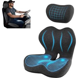 2‑in‑1 Firm Support Truck Driver Seat Cushion for Truck Cab Seats, Standard