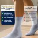 Pembrook Premium Diabetic Compression Crew Socks for Women - Running Socks, Short Compression Socks for Women - 2 Pairs (Large)