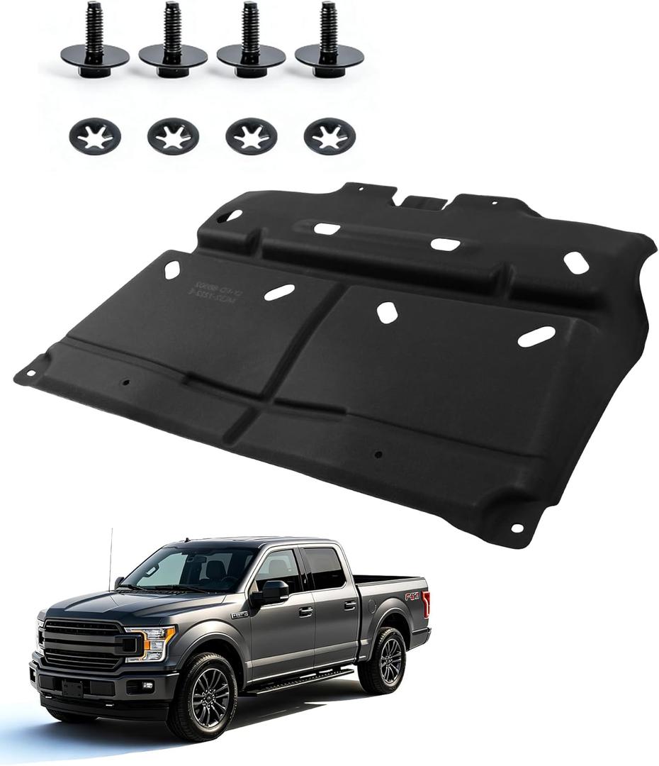 Upgraded F150 Engine Splash Shield Under Car Engine Shield Cover Compatible with 2015-2024 F150 with Gasoline Engine (Not Fit Raptor Model & Not Fit 3.0L Diesel) FO1228198 ML3Z7222D