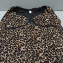 BEAUDRM Women's Y2k Plus Size Hippie Vintage Boho Dress Leopard Bell Long Sleeve V Neck Bow Mesh Goth Mini Dresses (Leopard, 2XL)