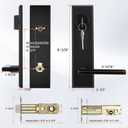 Haidms Black Front Door Handle - Entry Door Lever and Deadbolt Set, Matte Black Exterior Door Lock Set, Modern Square Front Door Handles