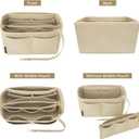 OPPOSHE Purse Organizer Insert for Handbags, Softened Felt Bag Insert Organizer for Tote, Compatible with LV, Coach, MK, Kate Spade, Goyard, Longchamp (Beige, Medium)