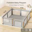 Foldable Baby Playpen with Mat, 50x50 Foldable Play Pen for Babies and Toddlers, Baby Playpen with Portable Design, Collapsible Play Yard for Fence Indoor and Outdoor