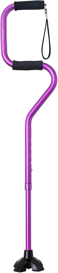 2 Pack BeneCane Walking Cane Adjustable Cane with Offset Soft Cushioned Handle for Men & Women Lightweight Comfortable Extra Stability Base 2 Handle Mobility Aid for Men Women and Seniors (PURPLE)