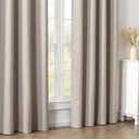 Veloraft Linen Curtains 72 Inches Long 2 Panels Set, 100% Blackout Curtains Textured Thermal Insulated, Grommet Light Blocking Drapes for Living Room Bedroom Luxury Decor(52W × 72L inch, Linen)