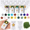 36 Sets Valentine Pocket Hug Token Bulk Star Natural Stones Star Emotional Support Inspirational Bulk Gifts Positive Thank You Gifts with Cards for Friends Employees Coworkers (Shining) (Classic)