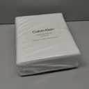 Calvin Klein - Queen Sheet Set, Crisp & Tailored Cooling Sheets with a Smooth Cotton Percale Lightweight Feel, Deep Pockets - Bed Sheets with Matching Pillowcases & Fitted Sheet (Washed Percale White)