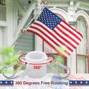 Flag Pole Kit with 3x5 American Flag Outdoor - 7ft Tangle Free Metal Flagpole with Holder Bracket & Embroidered US Flags - Rustproof Heavy Duty for Outside House Porch Garage Mount - White