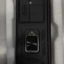 TONGATE for Z Fold 6 Case with Ring Stand, Built-in S Pen Holder & Glass Screen Protector Shockproof Rugged Z6 Phone Case with Slide Camera Cover & Belt Clip for Samsung Galaxy Z Fold 6 2024, Black