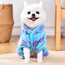 Dinosaur Pet Costume Hooded Jumpsuit for Small Dogs Cats, Soft Flannel Warm Four-Legged Clothing with Leash Hole, Funny Cosplay Outfit for Easter Halloween Christmas (Small, Dinosaur)
