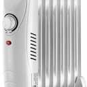 Oil Filled Radiator Heater,Oil Heater with Adjustable ThermostatElectric Radiator Heater with Overheat SafetyMini Portable Space Heater 700W (WHITE)