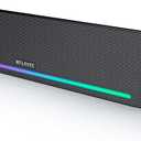 Computer Speakers, Hi-Fi Sound Quality Computer Sound Bar, Bluetooth 5.0 & 3.5mm Wired PC Speakers with 4 Dynamic Lighting Modes, USB Powered Speakers for PC, Desktop, Laptops, Phones, Monitors, Xbox