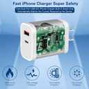 Fast Charger iPhone,Dual Port A/C iPhone Charger Fast Charging Block,2Pack Super Quick Double Apple iPhone Wall Charger Power Adapter 10FT USB C to Lightning Cable for iPhone 14/13/12/11/ProMax/XS/XR
