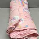 Toddler Nap Mat with Pillow and Blanket, Extra Large Rolled Napping Mats,Slumber Bags for Boys Girls,Kids Sleeping Bag for Daycare, Preschool Travel Camping (Unicorn)