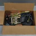 2PACK Ratchet Straps Heavy Duty, 8000 LBS Break Strength Ratchet Strap Tie Down, 2 x 27ft Black Tie-Down Ratcheting Cargo Truck Straps with Durable Double J Hook for for Truck (Black, 2IN X 27FT)