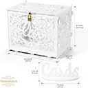 Jolik DIY Wedding Card Box, Large Rustic Locking Money Box Holder for Wedding Reception, Gift Card & Envelope Storage, Anniversary & Birthday Party Decoration