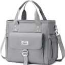 Weitars Lunch Bag for Men Women,Leak Proof Lunch Box for Work,Large Lunch Tote Bag with Removable Shoulder Strap,Insulated Lunch Bag for Picnic Hiking (Gray)