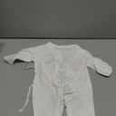 Newborn Baby Cotton Onesie, Cute Bear Patched Casual Long Sleeve Bodysuit, Toddler & Infant Boy's Girl's Comfortable Clothing (0-1 Months, White)