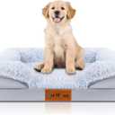 Orthopedic Dog Bed with Memory Foam - Luxurious Plush Surface, Removable & Washable Cover, Non-Slip Bottom, Dog Sizes (Small)