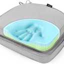 SUNROX Gel Memory Foam Chair Cushions, FadeShield Water-, Stain-Resistant Durable Reversible Seat Cushion Pads with Ties for Indoor/Outdoor Kitchen Dining Office, 19"x19", Set of 2, Heather Grey