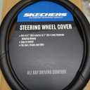 Skechers Air-Cooled Steering Wheel Cover,Leather Car Steering Wheel Cover Universal Fit 14" 1/2-15" Car Wheel Protector for Men Women Fit Suvs,Vans,Sedans,Car,Trucks,Black