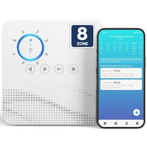 tolviviov Smart Sprinkler Controller, 8-Zone Indoor WiFi Irrigation Controller, App Enabled, Simple Automated Watering Scheduling, Local Weather Intelligence, Rain, Freeze Skip
