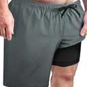 Arcweg Men's Big and Tall Swim Trunks Plus Size Swimsuit for Men with Compression Liner & Zipper Pocket 5XL