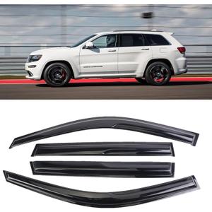 Window Visor Wind Window Tape-On Deflectors for 2011-2021 Jeep Grand Cherokee Rain Guards 4 Pcs 94252