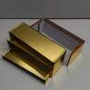 CRAFTIFANO Acrylic Display Risers 2 Sets 3 Tier Cupcake Stand for Dessert Jewelry Pop Figures Shelves Retail Shoe Showcase (Gold)