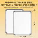 Commercial Quality Baking Sheet Pan Set, Natural Stainless Steel Cookie Sheet, Warp Resistant Nonstick Baker's Half Sheet Pan, Large Thick Cookie Tray Pans for Baking, Roasting(2 Pack, 20X14Inch)