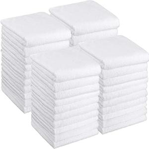 Shimeyao 21 Pack Salon Bleach Proof Towels Highly Absorbent Hair Towels Hand Facial Cloths Bleach Resistant for Salon Barber Spa Beauty Bath Hair Stylist(White,16 x 29 Inch)