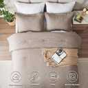 CozyLux King Size Comforter Set, 3 Pieces Heathered Khaki Soft Luxury Comforter King Size Bedding Set, Breathable Lightweight Bed Sets with 1 Down Alternative Comforter and 2 Pillow Shams All Seasons