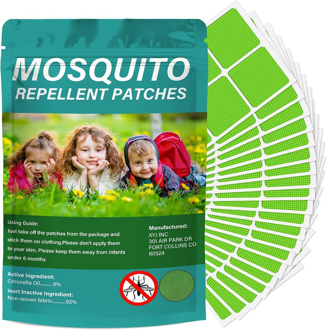 2 x 120 Pack Mosquito Repellent Patches, Individually Wrapped Mosquitoes Bracelets Stickers for Camping Swimming Outdoor Indoor, Deet Free, Green