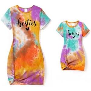 PATPAT Mommy and Me Matching Beach T Shirt Dresses:Short-Sleeve T-Shirt Dresses Vacation Outfits, S