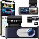 Dash Cam Front and Rear, 4K UHD Dual Dash Camera for Cars, Screen 3.2", 170 Wide Angle, Built-in 5G WiFi GPS, 64GB Card, App Control, Night Vision, Loop Recording, HDR, 24H Parking Mode