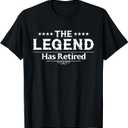 Funny The Legend Has Retired Gift for Men Women Retirement T-Shirt, Small