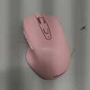 MEETION Wireless Keyboard and Mouse, Full-Sized Cordless Keyboard with Wrist Rest, 3 DPI Adjustable Mouse, Keyboard and Mouse Set with 2.4GHz USB Receiver, for PC/Computer/Laptop/Windows/Mac, Pink