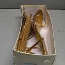 onlymakerheels Strappy High Stiletto Heels, Ankle Strap Buckle Heeled Womens Sandals, Sexy Comfort Open Round Toe Heels for Daily Party Dress Gold Size 14